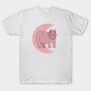 Hippo Crescent - Rose T-Shirt